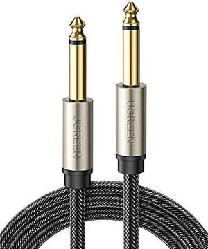 UGREEN Guitar Cable 6.35mm Mono Jack 1/4 Inch TS Unbalanced Patch Speaker Cable Braided Instrument Male to Male Amp Cord Zinc Alloy Casing Compatible with Electric Bass Guitar Keyboard Pro Audio, 6FT