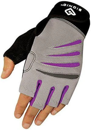 BIONIC Womens Cross-Training Fingerless Gloves, Gray/Purple, Large BIONIC Womens Cross-Training Fingerless Gloves, Gray/Purple, Large
