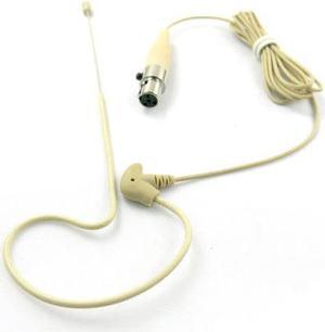 In Ear Back Electret Microphone - Professional Mini Portable Omnidirectional Wired Headset Voice Audio Corded Condenser Mic w/ 4 Pin XLR Cable Wire, For Shure System or Studio Mixer - Pyle PMEMS13