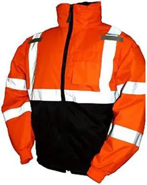 TINGLEY Rubber J26119 II Jacket Bomber, Large, Fluorescent Orange-Red
