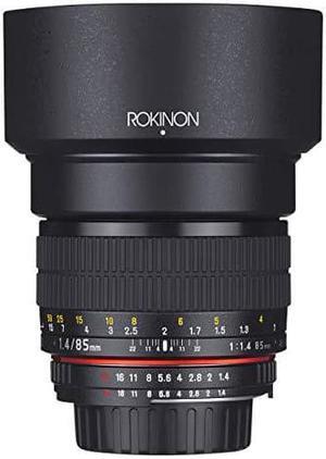 Rokinon AE85M-C 85mm F1.4 Aspherical Lens with Built in AE Chip for Canon DSLR Cameras (Black)