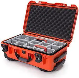 Nanuk 935 Waterproof Carry-On Hard Case with Wheels and Padded Divider - Orange