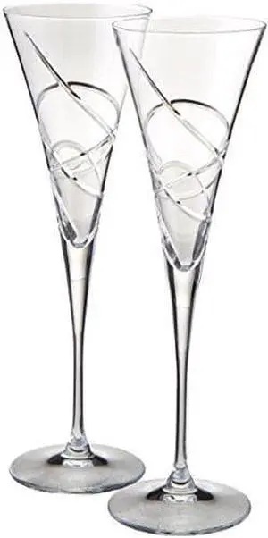 Lenox Adorn Crystal 2-Piece Toasting Flute Set, Clear