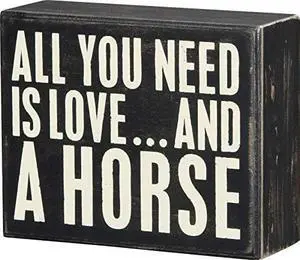 Primitives by Kathy Classic Box Sign, 5" x 4", A Horse Primitives by Kathy Classic Box Sign, 5" x 4", A Horse