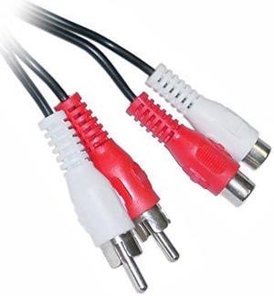 25 feet 2 RCA Male to Female Audio Extension Cable (Red/White Connectors)