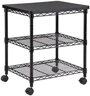 Safco Products Deskside Wire Machine Stand 5207BL, Holds up to 200 lbs.,Black