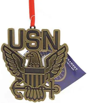 Kurt Adler 3.5" Bas-relief Metal U.s. Navy Ornament Kurt Adler 3.5" Bas-relief Metal U.s. Navy Ornament