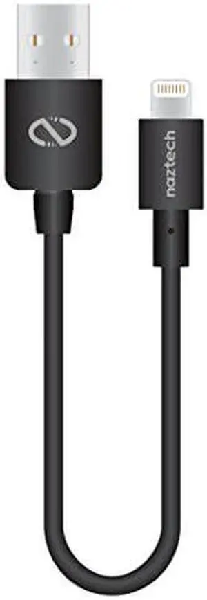 Naztech MFi Lightning Charge/Sync 6in USB Cable Transfer Data, Music & Pictures in Seconds Compatible for iPhone SE 2020/XS Max/X, iPad + More [Black]