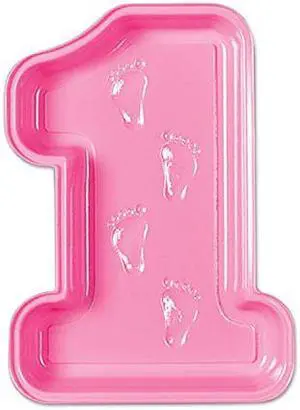 Pink Plastic Babys 1st Birthday Tray Party Add On
