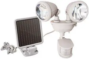 Maxsa 44218 Off-White Solar-Powered Dual Head LED Security Light