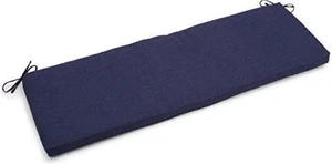 Blazing Needles Solid Outdoor Spun Polyester Bench Cushion, 57" Wide, Azul Blazing Needles Solid Outdoor Spun Polyester Bench Cushion, 57" Wide, Azul