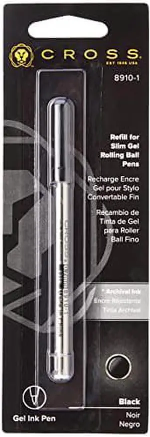 Cross Slim Gel Rollerball Pen Refill - Black - Single Pack