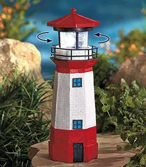 Solar Lighthouse with Rotating Lamp by Jumbl