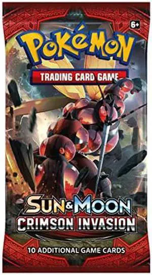Pokemon POK81249 Sun and Moon Crimson Invasion Booster Packet Card Game Pokemon POK81249 Sun and Moon Crimson Invasion Booster Packet Card Game