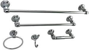 Kingston Brass BAHK2612478C Provence 4-Piece Bathroom Accessories Set, 24 inch Length, Polished Chrome Kingston Brass BAHK2612478C Provence 4-Piece Bathroom Accessories Set, 24 inch Length, Polished Chrome