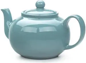 RSVP International Stoneware Teapot Collection, Microwave and Dishwasher Safe, 42 oz, Turquoise
