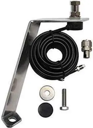 Front Hood Antenna Mount for Amateur Ham Commercial and CB 2 Way Antennas with Cable