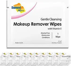 Diamond Wipes Gentle Makeup Remover Cleansing Face Wipes Pack of 50 Wipes Made with Vitamin E Perfect for Waterproof Makeup Diamond Wipes Gentle Makeup Remover Cleansing Face Wipes Pack of 50 Wipes Made with Vitamin E Perfect for Waterproof Makeup