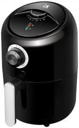 Kalorik 1.75 Quart Personal Air Fryer, Mini Space Saving Electric Healthy Cooking, Timer and Temperate Controls, Black.