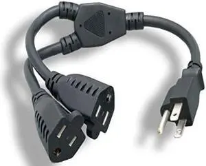 Micro Connectors 14 Inch 1-to-2 Y Power Cord Splitter
 (M05-113YUL)