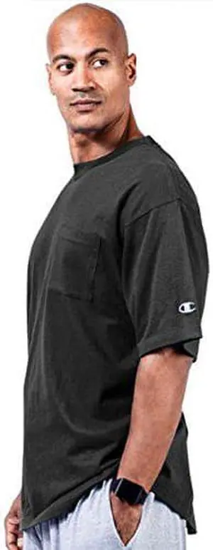 Champion Big & Tall Short Sleeve Pocket Jersey Tee (CH310) Black, XLT