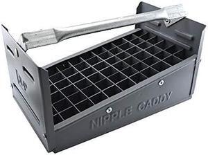 Jones Stephens Plastic Nipple Caddy, 3/4" Size, 66 pc Capacity (13-1/4" x 7-7/8" x 6-1/2"), Grey, N70175