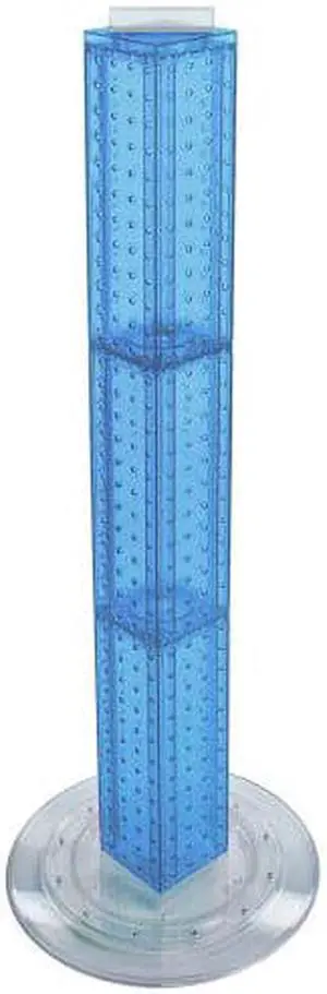Azar 700223-BLU Pegboard 4-Sided Revolving Counter Display, Blue Translucent Color