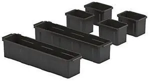 Suncast Commercial Storage Bin Kit for Suncast Utility Carts, Gray (Pack of 6)