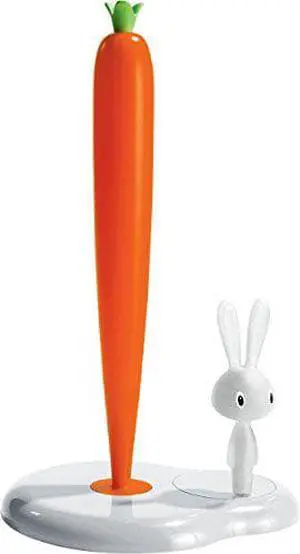 Alessi | Bunny & Carrot ASG42/H R - Design Kitchen Roll Holder, Thermoplastic Resin, White