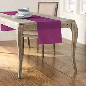 LA Linen Polyester Poplin Table Runner 14 by 108-Inch, Magenta P81