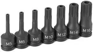 Grey Pneumatic 1207ST Triple Square Driver Socket Set