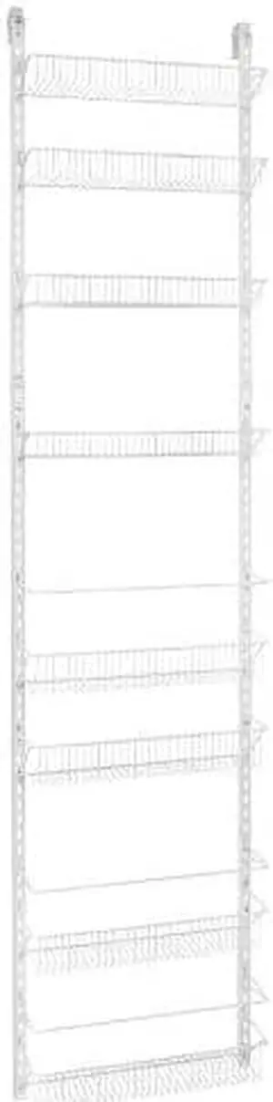 ClosetMaid 1233 Adjustable 8-Tier Wall and Door Rack, 77-Inch Height X 18-Inch Wide,white
