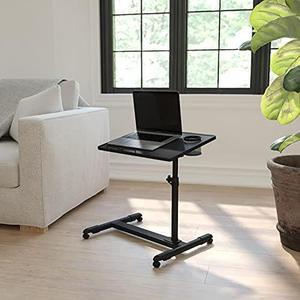 Flash Furniture Black Adjustable Height Steel Mobile Computer Desk