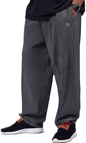 Champion Mens Big and Tall Big & Tall Closed Bottom Jersey Pant (Charcoal Grey XLT)