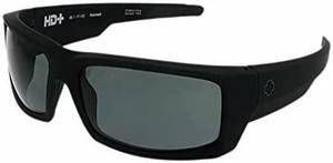 Spy Optic Mens General Rectangular Sunglasses, Soft Matte Black/Happy Gray/Green Polar, 60 mm