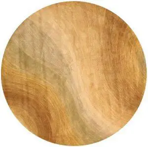 EORC Hand Tufted Wool Morono Rug, 4 Round, Gold