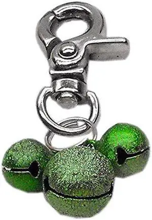 Mirage Pet Products Lobster Claw Bell Charm for Pets, Emerald Green Mirage Pet Products Lobster Claw Bell Charm for Pets, Emerald Green