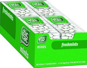 Tic Tac Fresh Breath Mints, Freshmint, Bulk Hard Candy Mints, Great for Holiday Stocking Stuffers, 1 oz Singles, 12 Count