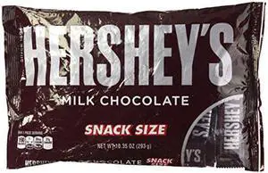 Hersheys Milk Chocolate Snack Size Bars, 10.35 oz Bag
