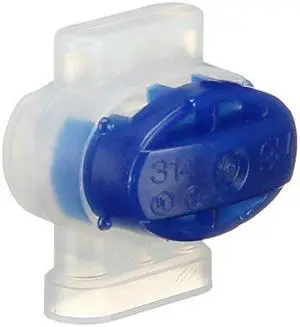 3M Scotchlok Electrical IDC (Insulation Displacement Connector) 314-BOX, Pigtail, Self-Stripping, Moisture-Resistant, Blue, 22-14 AWG (solid/stranded), Pack of 50 3M Scotchlok Electrical IDC (Insulation Displacement Connector) 314-BOX, Pigtail, Self-Stripping, Moisture-Resistant, Blue, 22-14 AWG (solid/stranded), Pack of 50