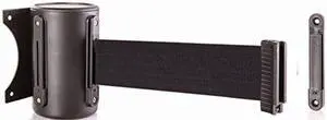 US Weight U2500 Crowd Control Wall Mount with 8 Black Retractable Belt with Safe Braking System and Locking Button