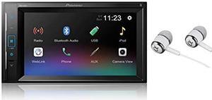 Pioneer 6.2" VGA Touchscreen WebLink Double DIN, Bluetooth USB MP3 Aux Input, in-Dash Siri Eyes Free & Google VR, Multi-Color Illumination Digital Media Receiver/Free Alphasonik Earbuds