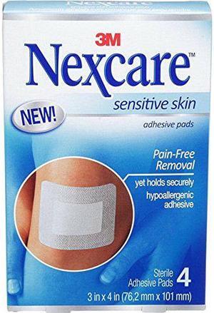 Nexcare Sensitive Skin Adhesive Pads 4 ea (Pack of 3)
