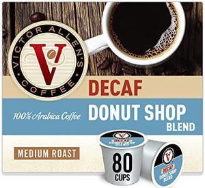 Victor Allen Coffee Decaf Donut Shop Single Serve KCup 80 Count