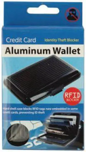 Kole Imports Aluminum Credit Card Wallet Personal Items, 4.25" x 0.75" x 3", Black