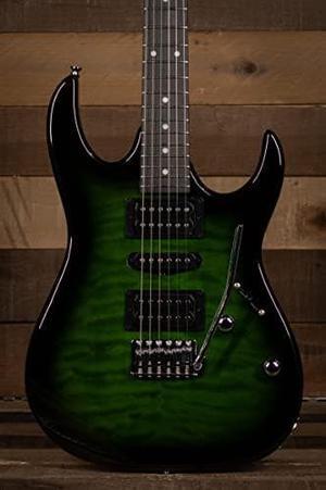 Ibanez 6 String Solid-Body Electric Guitar, Right, Transparent Green Burst (GRX70QATEB)