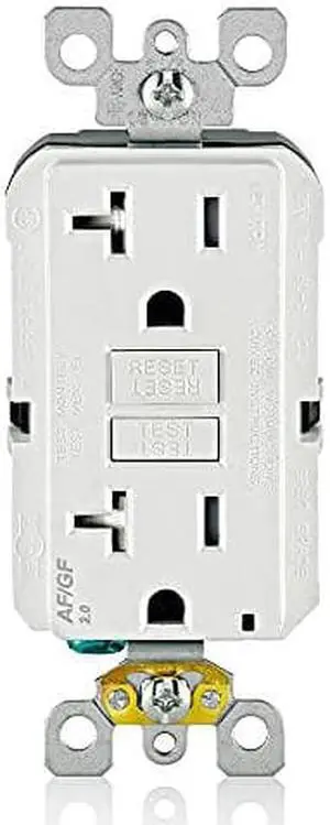 Leviton AGTR2-W SmartlockPro Dual Function AFCI/GFCI Receptacle, 20 Amp/125V, White