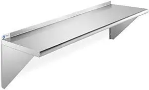 GRIDMANN NSF Stainless Steel 12" x 48" Kitchen Wall Mount Shelf Commercial Restaurant Bar w/ Backsplash