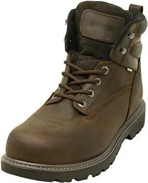 WOLVERINE Mens Floorhand Waterproof 6" Steel Toe Work Boot, Dark Brown, 10.5 M US