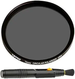 Tiffen 72mm Circular Polarizing Lens Filter and Lens Cleaning Brush Bundle
